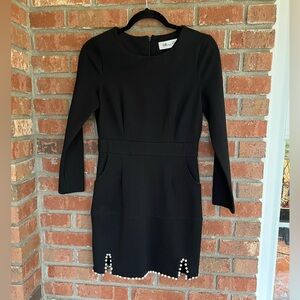 Vintage Ming Lku Elegant Black Dress with Pearl Hem XL see pics. Indie Whimsi